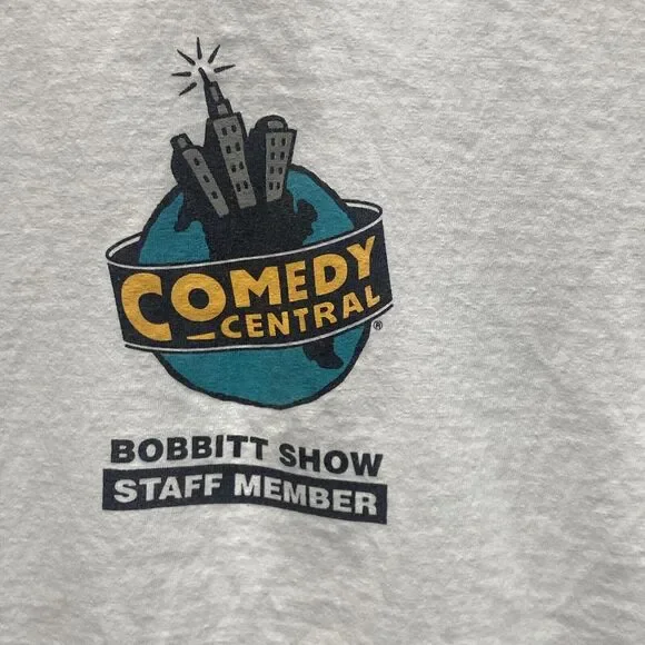 Vintage Comedy Central Bobbitt Show Crew Member T Shirt Size XL 90s Manassas
